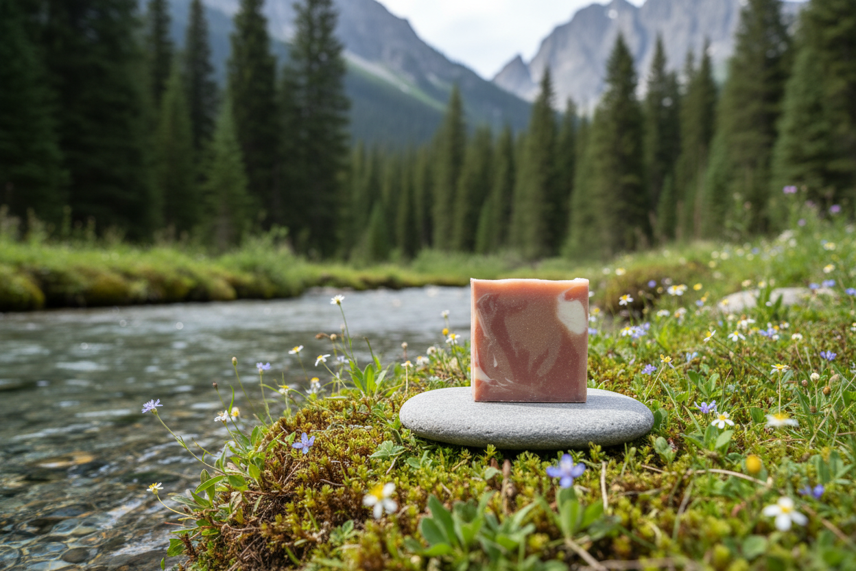 Amberwood Moss soap by alpine stream