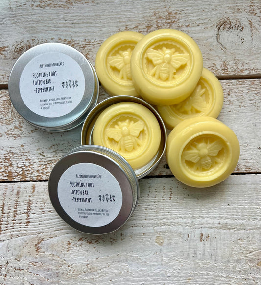 Peppermint Foot Lotion Bar | Shea Butter, Calendula Oil, Vitamin E