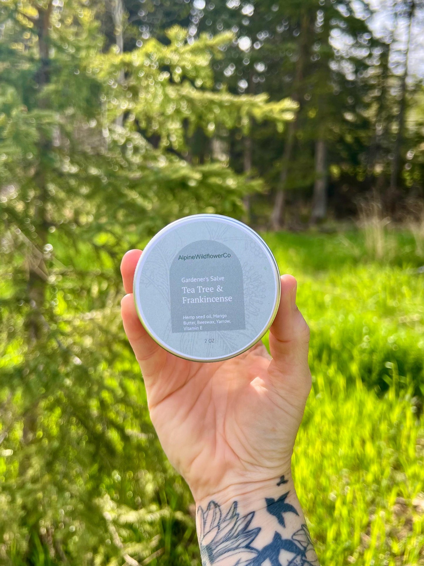 Gardener's Hand Salve | Tea Tree & Frankincense, Mango Butter, Vitamin E, Eco-Friendly Tin