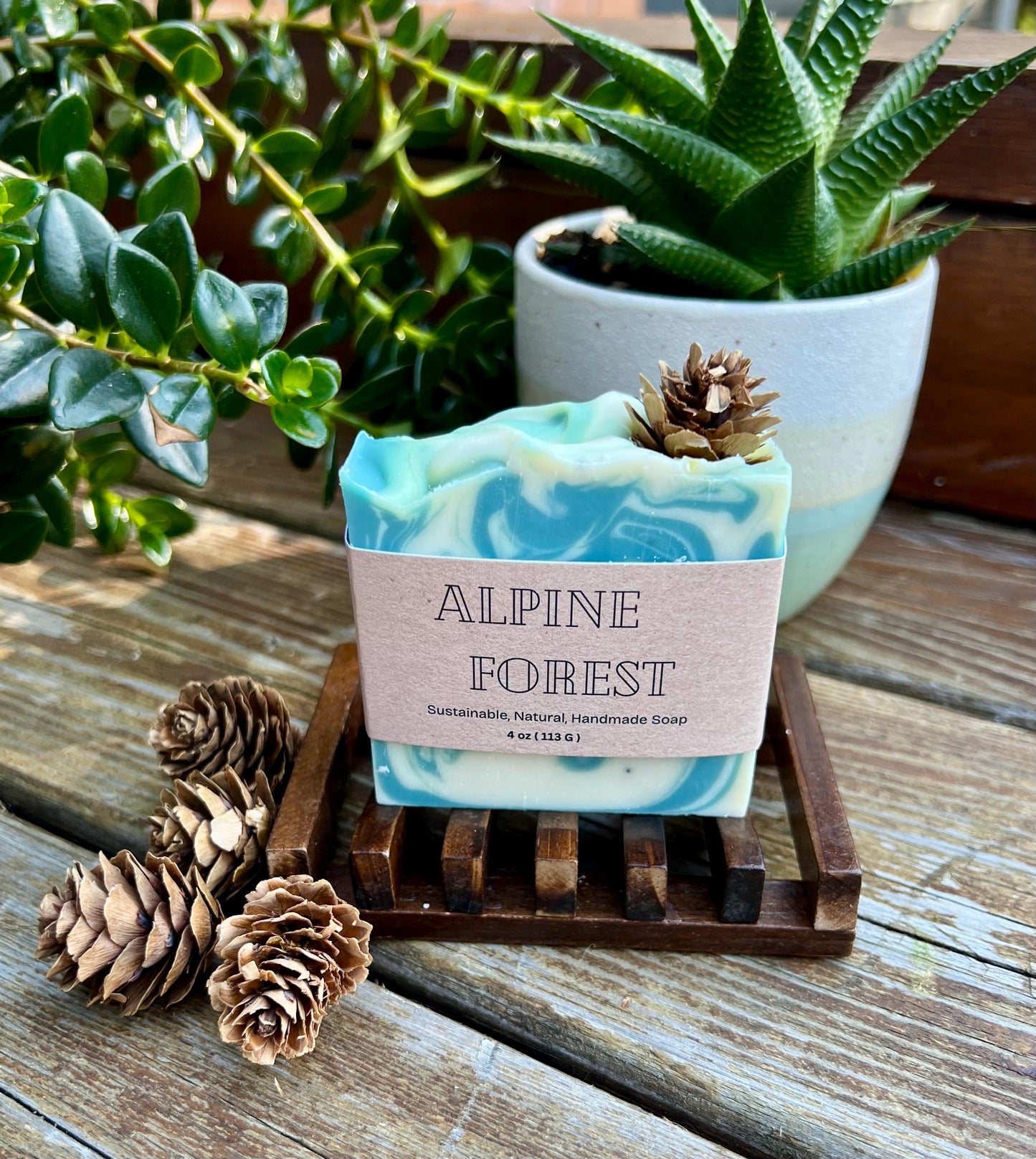 Alpine Forest | Cedar & Balsam Scented Soap - Hemp Seed Oil, Shea, Cocoa & Mango Butter