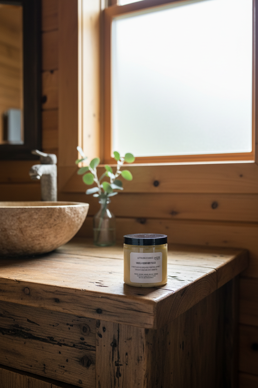 Single body polish on vanity